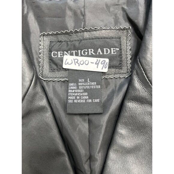 Centigrade Black Women’s Tailored Leather Long Jacket Sz L - Picture 9 of 10